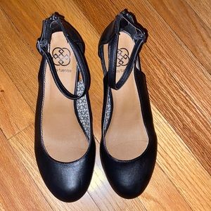 black wedges, kind of dressy but casual, only worn once
